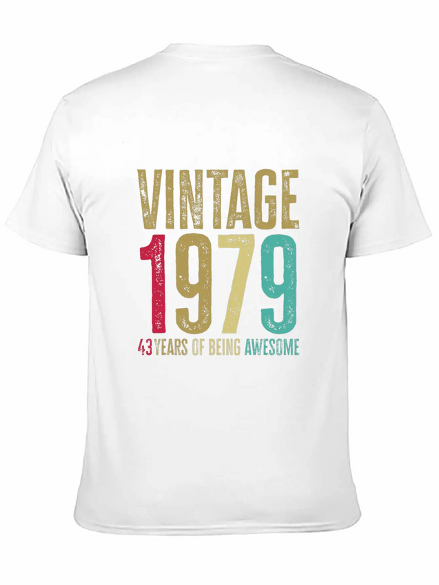 43 Years Old Vintage 43rd 1979 Of Being Awesome Breathable Soft Cotton T-Shirt – Timeless Casual Look