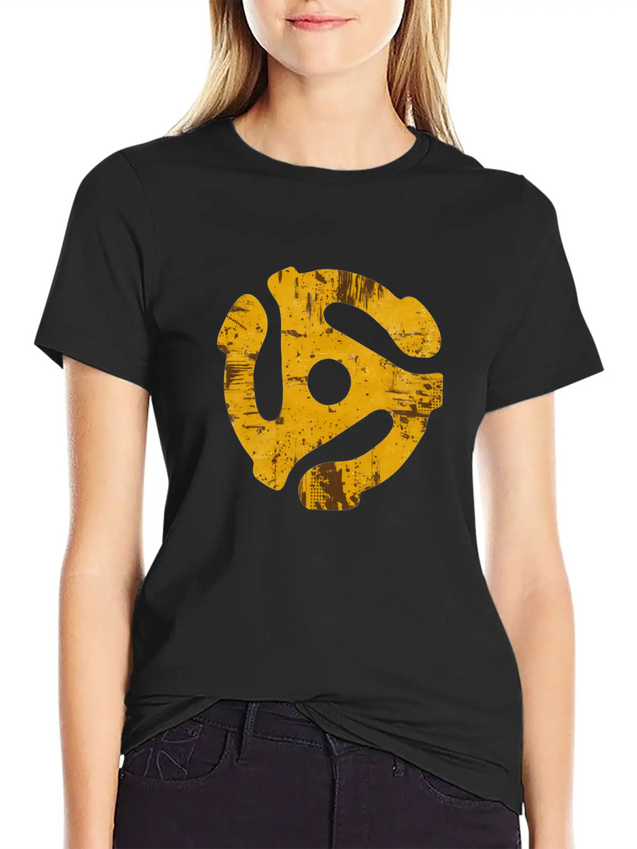 45 Record Adapter Simple Everyday Graphic Tee – Lightweight Summer Wear