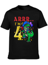 4th Birthday Dinosaur Pirate Unisex Casual T-Shirt – Clean Design For Daily Comfort