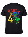4th Birthday Dinosaur Pirate Unisex Casual T-Shirt – Clean Design For Daily Comfort