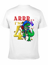 4th Birthday Dinosaur Pirate Unisex Casual T-Shirt – Clean Design For Daily Comfort