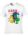 4th Birthday Dinosaur Pirate Unisex Casual T-Shirt – Clean Design For Daily Comfort