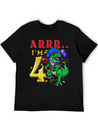 4th Birthday Dinosaur Pirate Unisex Casual T-Shirt – Clean Design For Daily Comfort