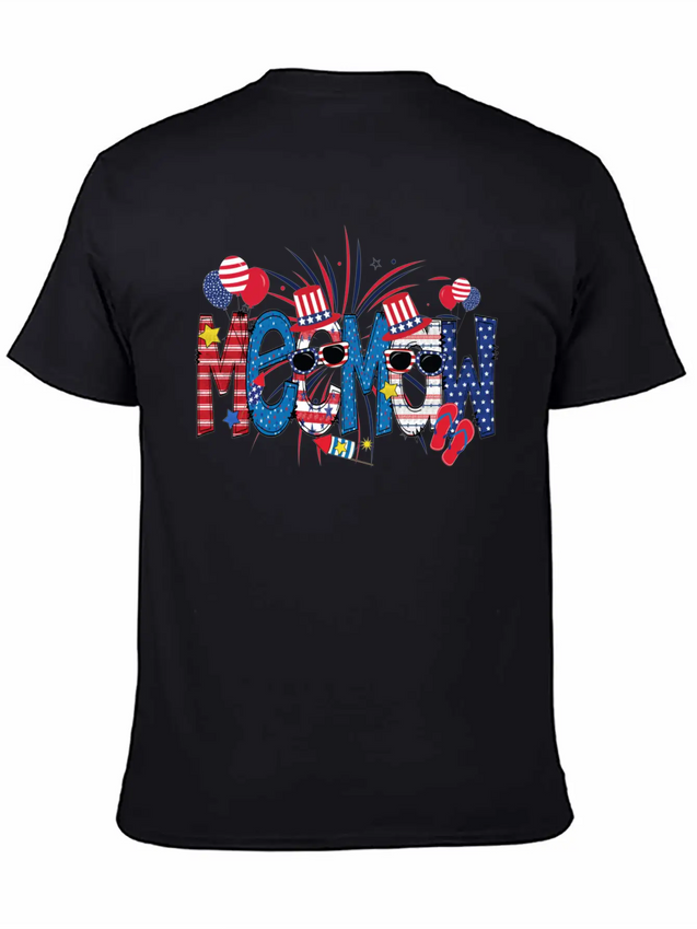 4th Of July Meemaw Funny Meemaw Doodle Firework Simple Everyday Graphic Tee – Lightweight Summer Wear