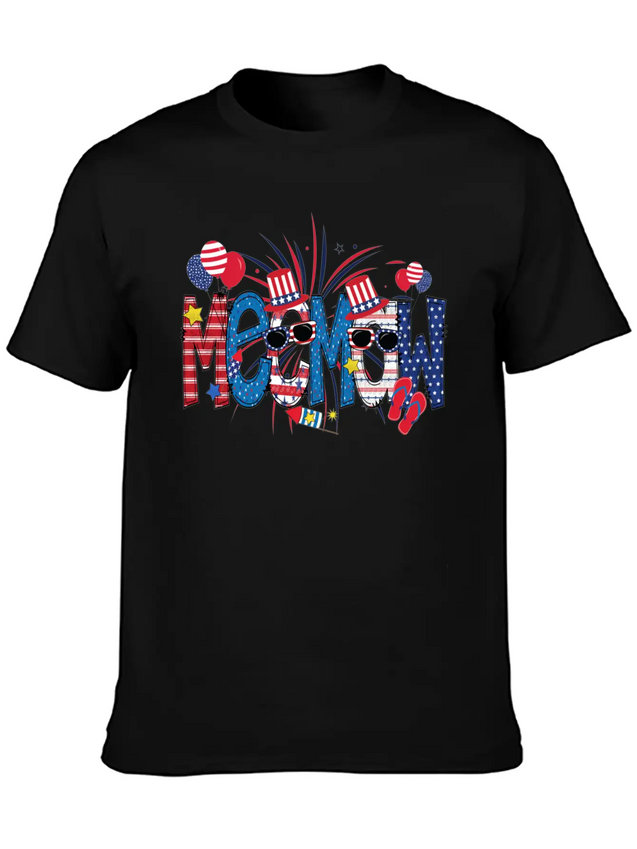 4th Of July Meemaw Funny Meemaw Doodle Firework Simple Everyday Graphic Tee – Lightweight Summer Wear