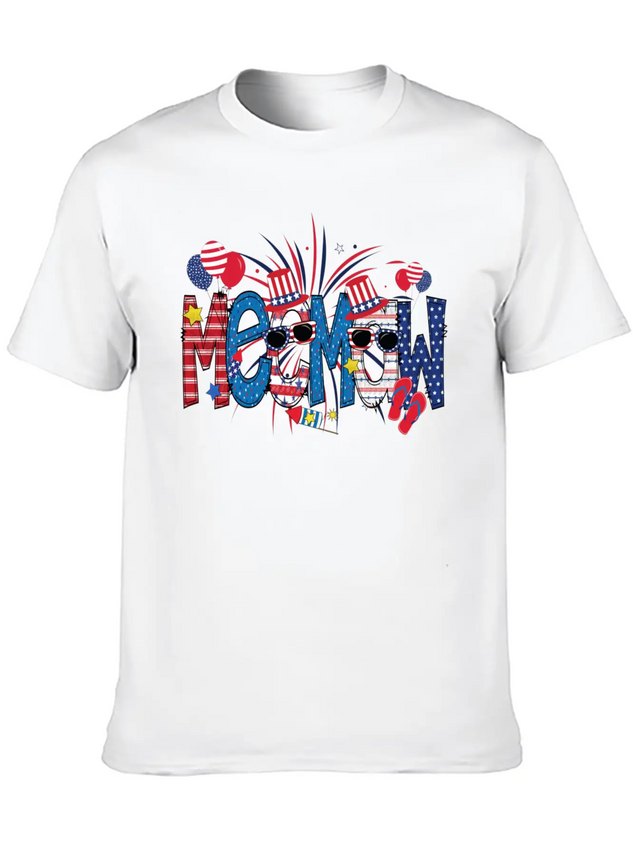 4th Of July Meemaw Funny Meemaw Doodle Firework Simple Everyday Graphic Tee – Lightweight Summer Wear