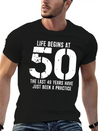50th Birthday 50 Fifty Fiftieth Age Anniversary Simple Everyday Graphic Tee – Lightweight Summer Wear