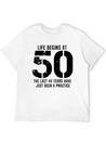 50th Birthday 50 Fifty Fiftieth Age Anniversary Simple Everyday Graphic Tee – Lightweight Summer Wear