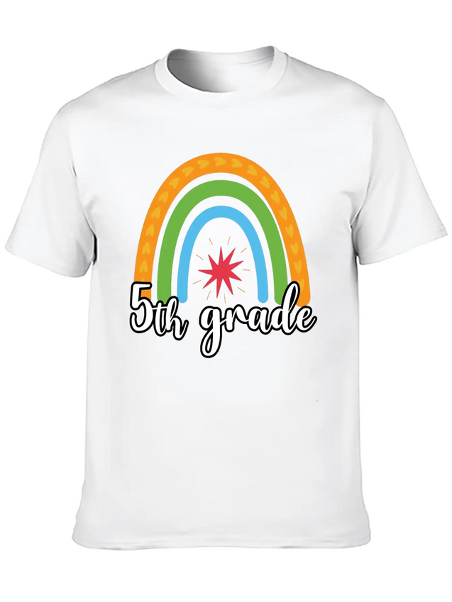 5th Grade Rainbow Comfortable Minimalist Graphic Tee – Summer Style Essential