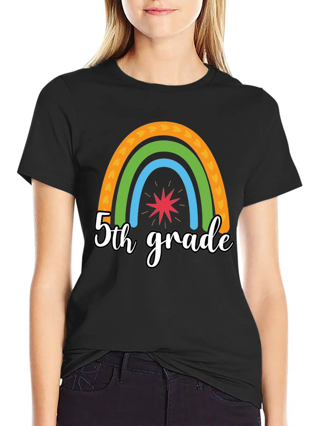 5th Grade Rainbow Comfortable Minimalist Graphic Tee – Summer Style Essential