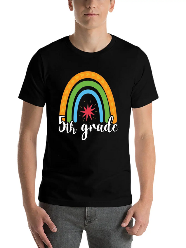 5th Grade Rainbow Comfortable Minimalist Graphic Tee – Summer Style Essential