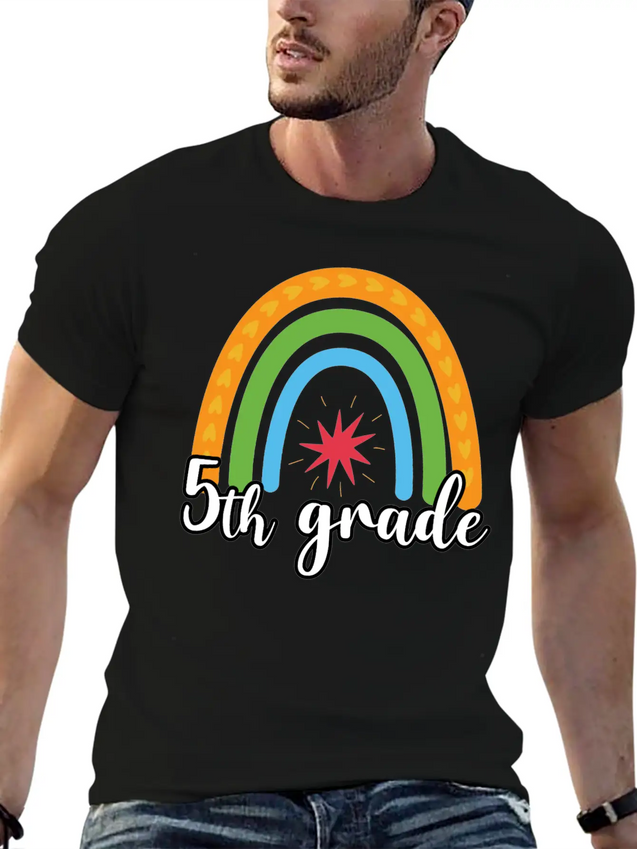 5th Grade Rainbow Comfortable Minimalist Graphic Tee – Summer Style Essential