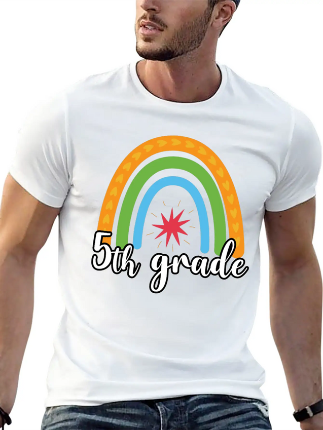5th Grade Rainbow Comfortable Minimalist Graphic Tee – Summer Style Essential