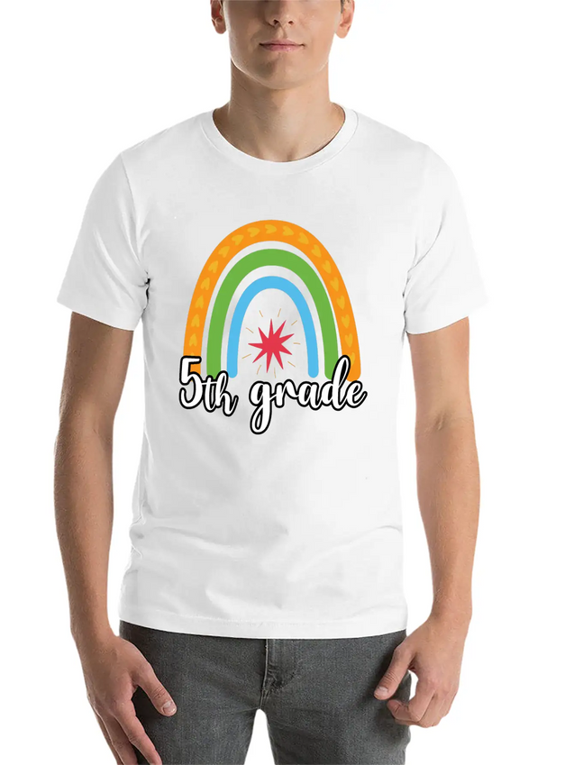 5th Grade Rainbow Comfortable Minimalist Graphic Tee – Summer Style Essential