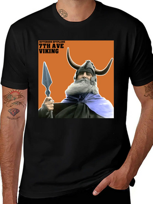 7th Ave Viking - Sticker Casual Graphic T-Shirt – Simple And Comfortable Daily Wear