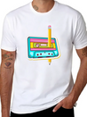 80's Cassette Tape 1990s Pencil Winding Cassette Casual Graphic T-Shirt – Simple And Comfortable Daily Wear