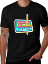 80's Cassette Tape 1990s Pencil Winding Cassette Casual Graphic T-Shirt – Simple And Comfortable Daily Wear
