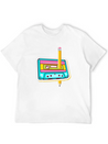 80's Cassette Tape 1990s Pencil Winding Cassette Casual Graphic T-Shirt – Simple And Comfortable Daily Wear