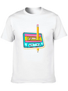 80's Cassette Tape 1990s Pencil Winding Cassette Casual Graphic T-Shirt – Simple And Comfortable Daily Wear