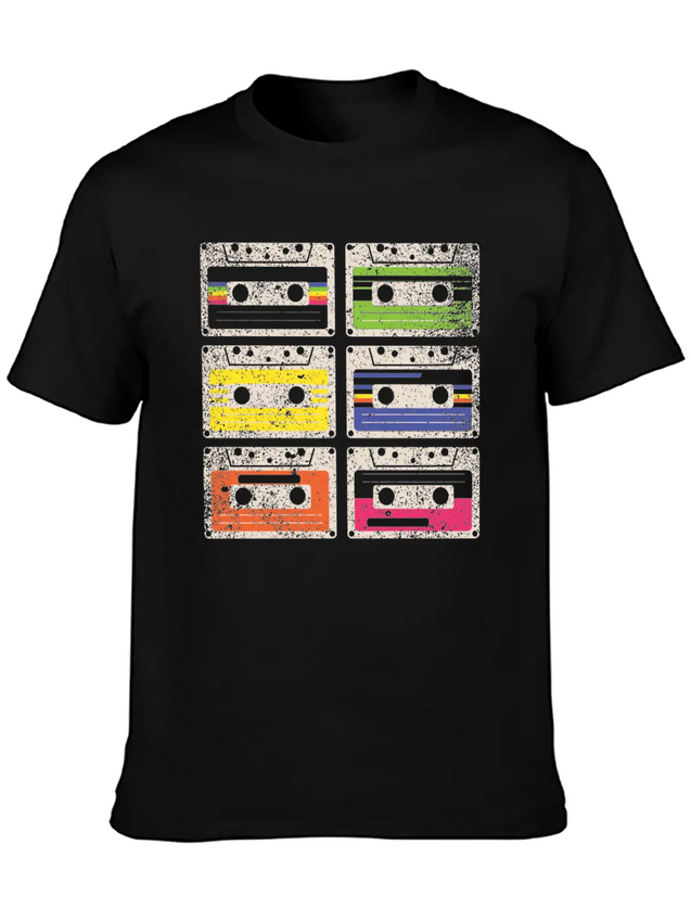 80's Cassette Tape 1990s Pencil Winding Cassette Comfortable Minimalist Graphic Tee – Summer Style Essential