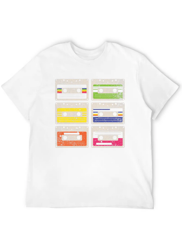 80's Cassette Tape 1990s Pencil Winding Cassette Comfortable Minimalist Graphic Tee – Summer Style Essential