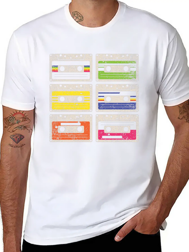 80's Cassette Tape 1990s Pencil Winding Cassette Comfortable Minimalist Graphic Tee – Summer Style Essential