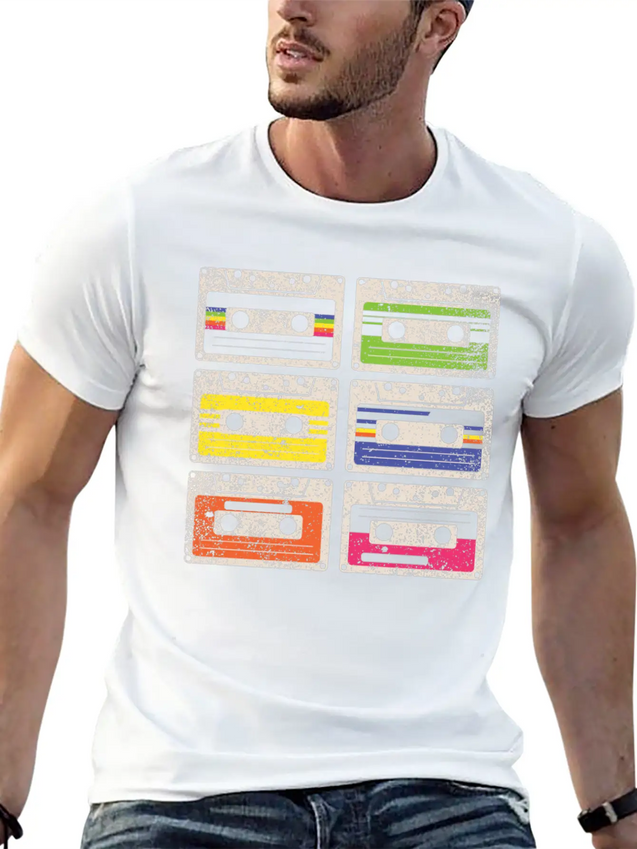 80's Cassette Tape 1990s Pencil Winding Cassette Comfortable Minimalist Graphic Tee – Summer Style Essential