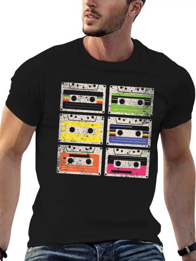 80's Cassette Tape 1990s Pencil Winding Cassette Comfortable Minimalist Graphic Tee – Summer Style Essential