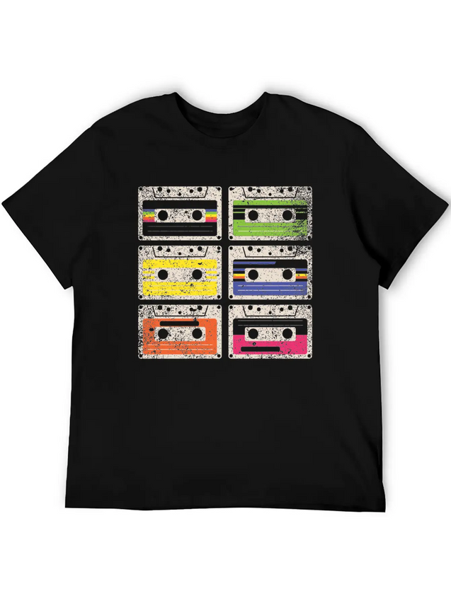 80's Cassette Tape 1990s Pencil Winding Cassette Comfortable Minimalist Graphic Tee – Summer Style Essential