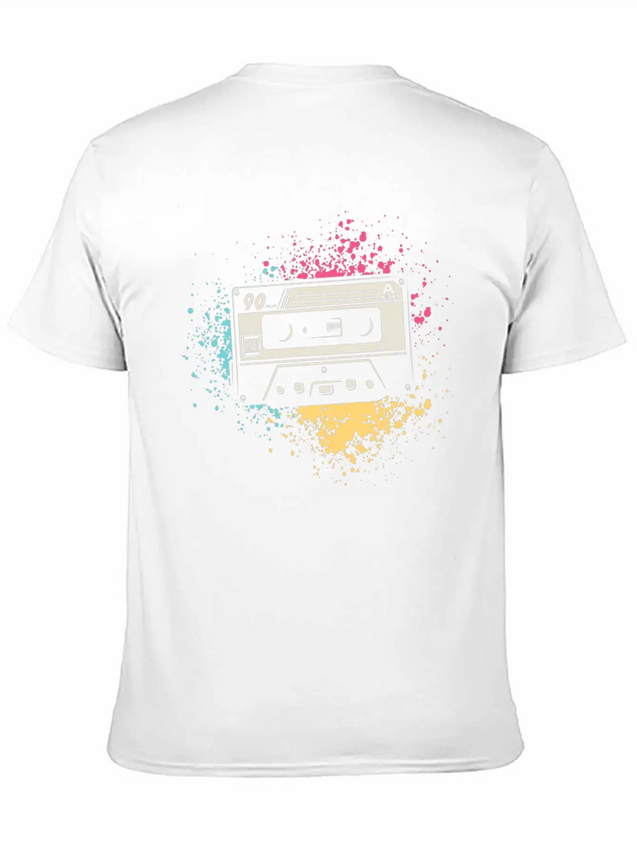 80's Cassette Tape 1990s Pencil Winding Cassette Simple Everyday Graphic Tee – Lightweight Summer Wear