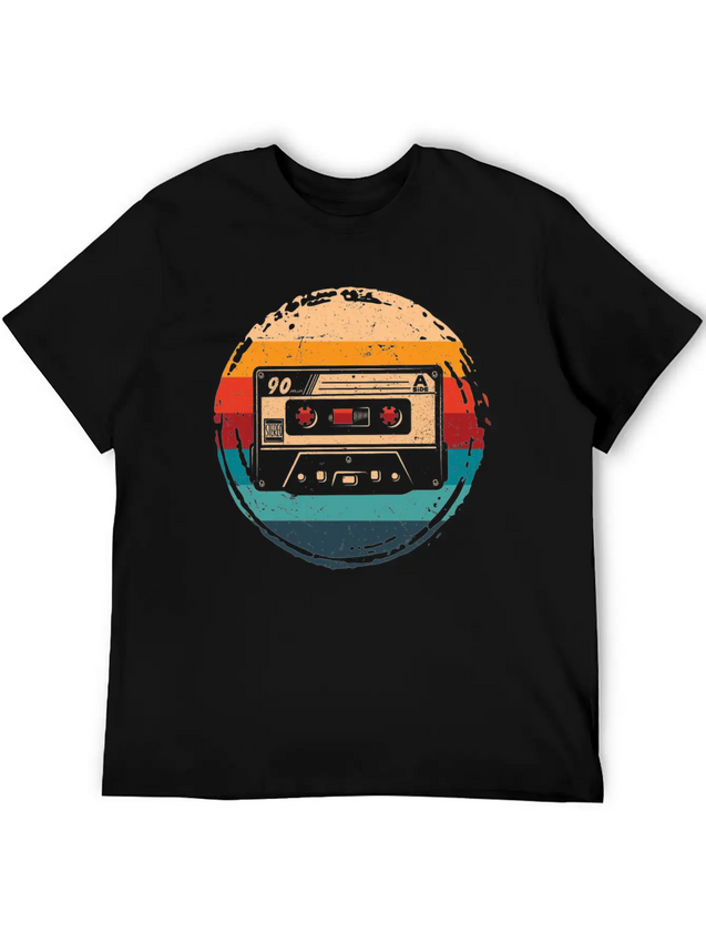 80's Cassette Tape 1990s Pencil Winding Cassette Unisex Casual T-Shirt – Clean Design For Daily Comfort