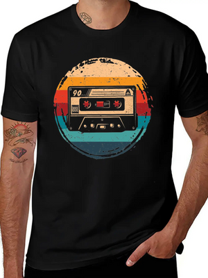 80's Cassette Tape 1990s Pencil Winding Cassette Unisex Casual T-Shirt – Clean Design For Daily Comfort