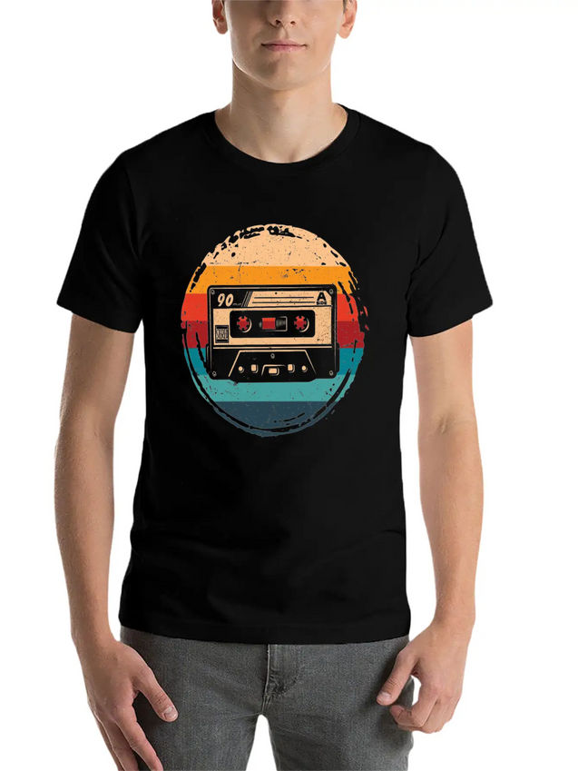 80's Cassette Tape 1990s Pencil Winding Cassette Unisex Casual T-Shirt – Clean Design For Daily Comfort
