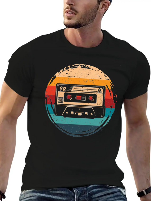 80's Cassette Tape 1990s Pencil Winding Cassette Unisex Casual T-Shirt – Clean Design For Daily Comfort