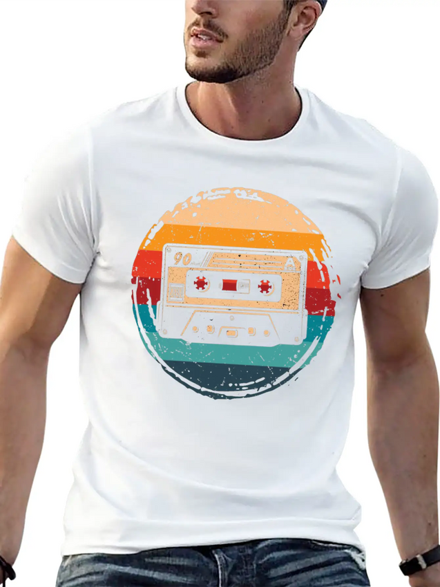 80's Cassette Tape 1990s Pencil Winding Cassette Unisex Casual T-Shirt – Clean Design For Daily Comfort
