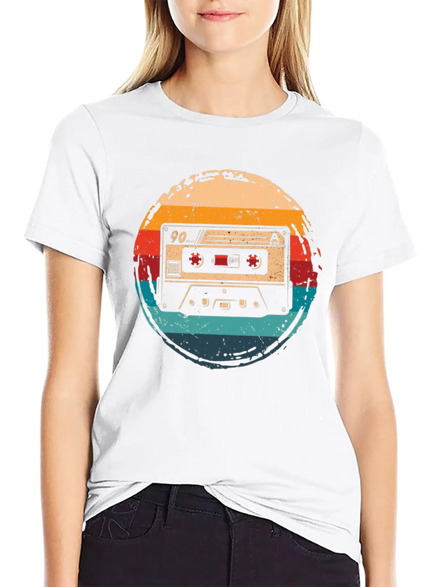 80's Cassette Tape 1990s Pencil Winding Cassette Unisex Casual T-Shirt – Clean Design For Daily Comfort