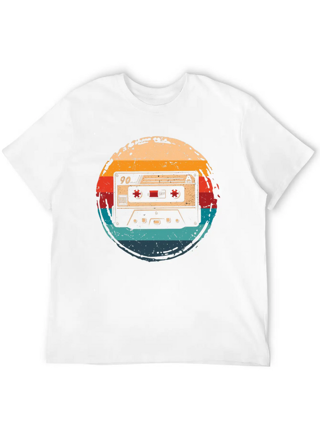 80's Cassette Tape 1990s Pencil Winding Cassette Unisex Casual T-Shirt – Clean Design For Daily Comfort