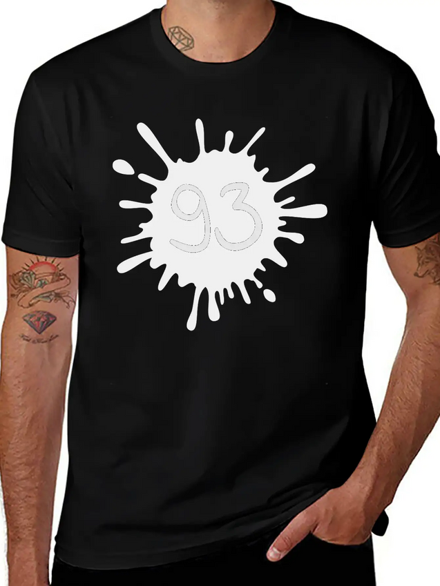 93__zahl_klecks__f2 Unisex Casual T-Shirt – Clean Design For Daily Comfort