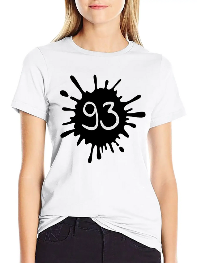 93__zahl_klecks__f2 Unisex Casual T-Shirt – Clean Design For Daily Comfort