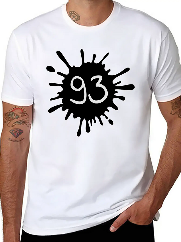 93__zahl_klecks__f2 Unisex Casual T-Shirt – Clean Design For Daily Comfort