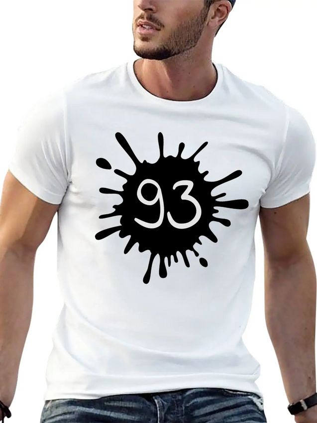 93__zahl_klecks__f2 Unisex Casual T-Shirt – Clean Design For Daily Comfort