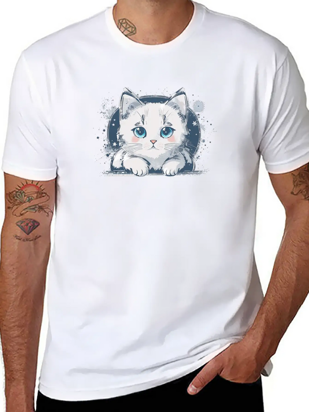 A Cute Cat Vector Comfortable Minimalist Graphic Tee – Summer Style Essential