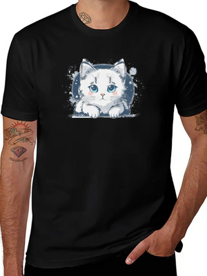 A Cute Cat Vector Comfortable Minimalist Graphic Tee – Summer Style Essential