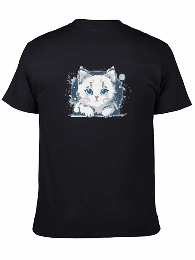 A Cute Cat Vector Comfortable Minimalist Graphic Tee – Summer Style Essential