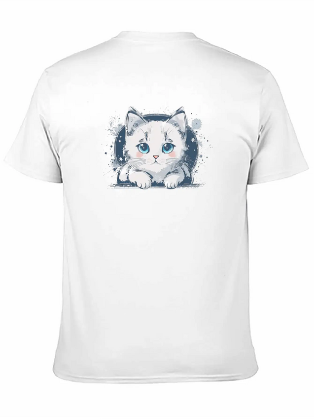 A Cute Cat Vector Comfortable Minimalist Graphic Tee – Summer Style Essential