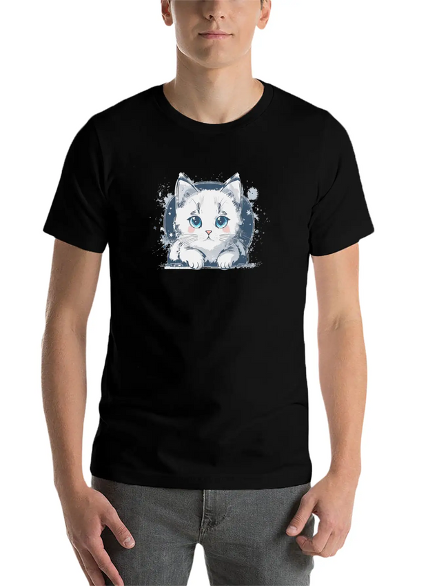 A Cute Cat Vector Comfortable Minimalist Graphic Tee – Summer Style Essential