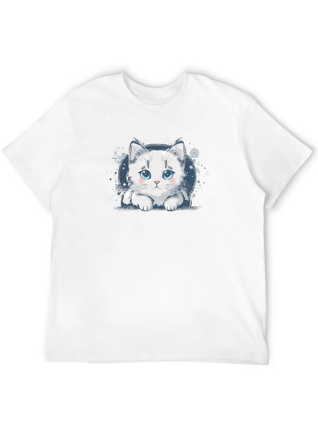 A Cute Cat Vector Comfortable Minimalist Graphic Tee – Summer Style Essential
