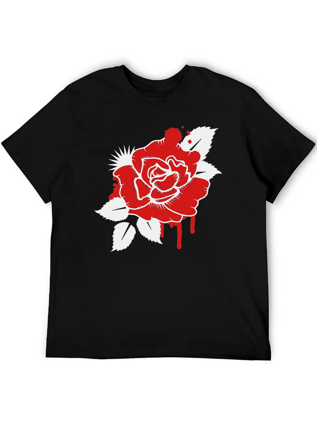 A Graffiti Rose Modern Fit Casual T-Shirt – Clean And Versatile Design