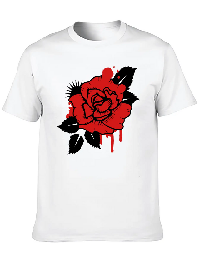 A Graffiti Rose Simple Everyday Graphic Tee – Lightweight Summer Wear
