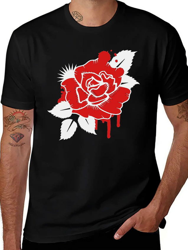 A Graffiti Rose Simple Everyday Graphic Tee – Lightweight Summer Wear
